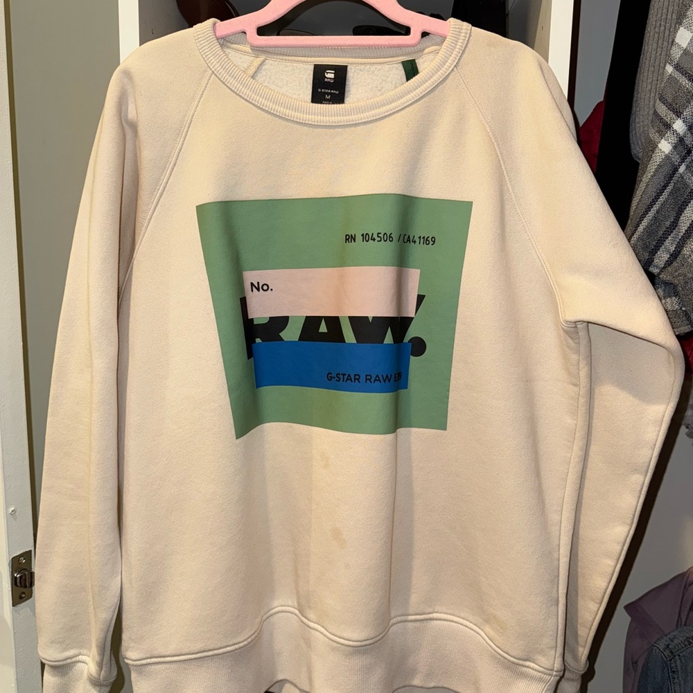 G-Star Beige Graphic Crewneck Sweater